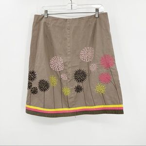 Boden Embroidered A Line Skirt 10R